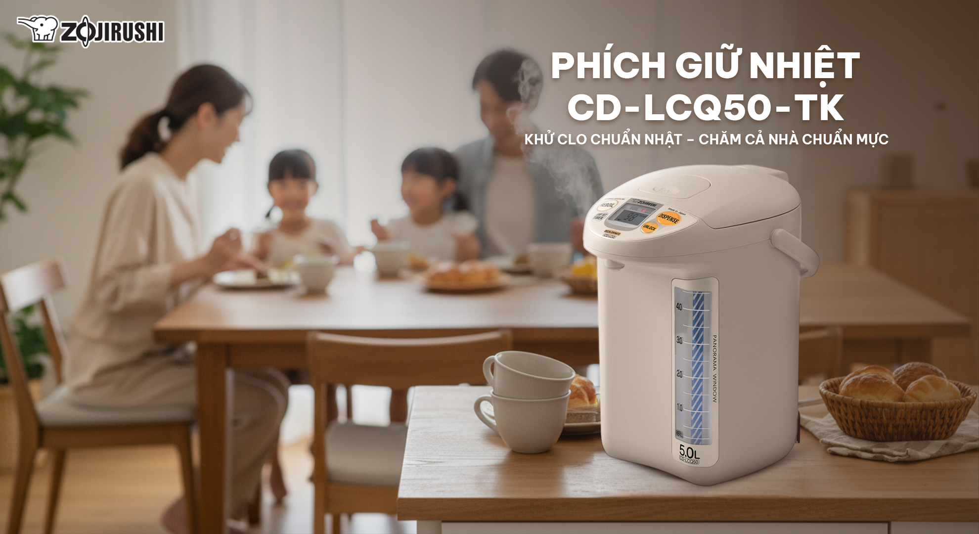 ZOJIRUSHI CD-LCQ50-TK: PHÍCH GIỮ NHIỆT CAO CẤP CHO MỘT NHỊP SỐNG ẤM ÁP 2 KHU CLO