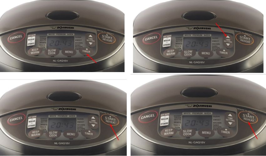 Cách hẹn giờ nấu trên nồi cơm Zojirushi