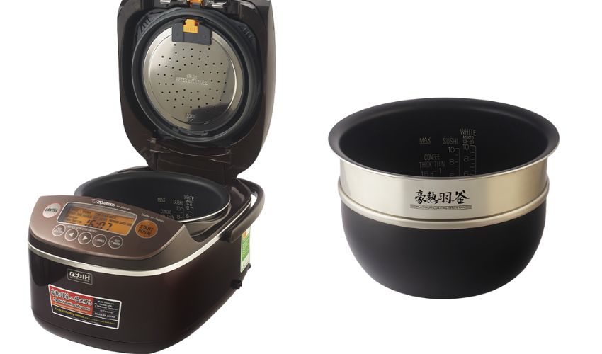 Nồi cơm Zojirushi NP-BSQ18V có thiết kế nồi Hagama với hệ thống gia nhiệt thân nồi hai vòng