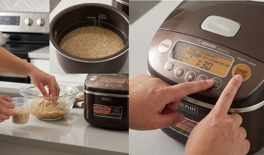 Nấu gạo lứt bằng nồi cơm điện Zojirushi