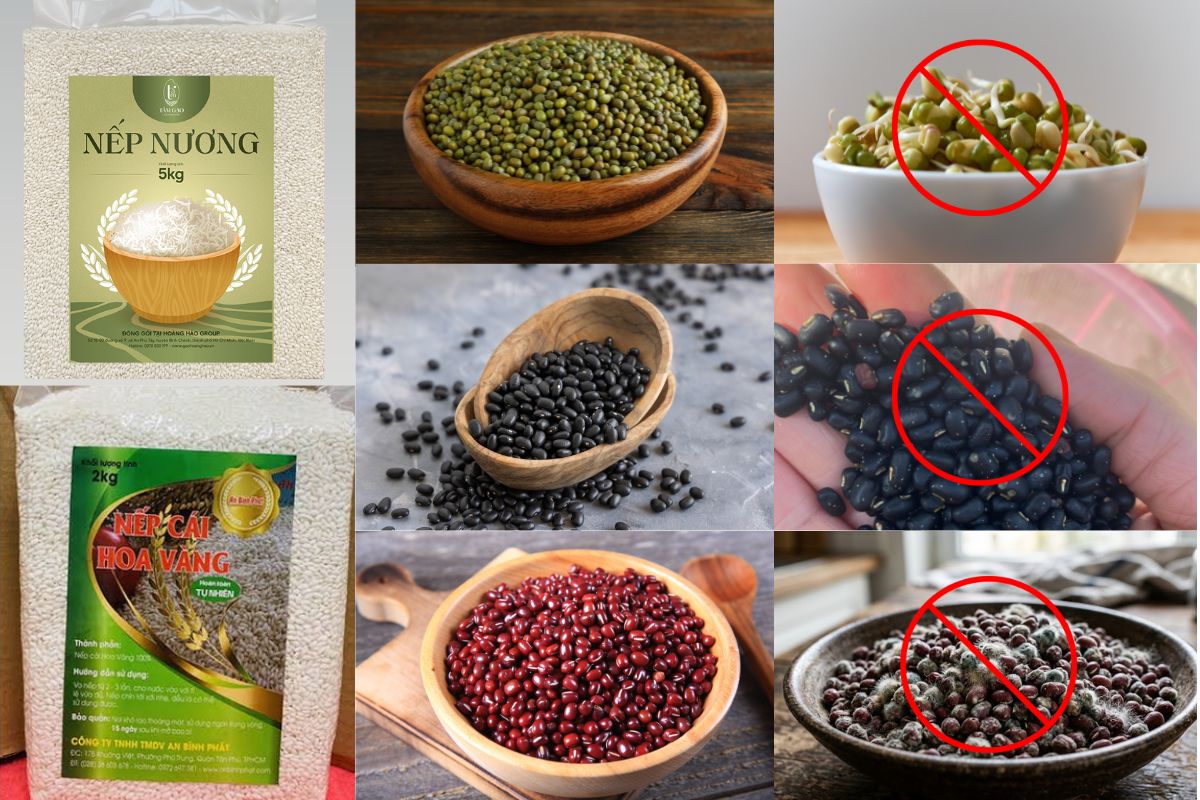 Chọn đậu và nếp ngon để nấu chè bằng nồi cơm điện (Nguồn: Internet) 