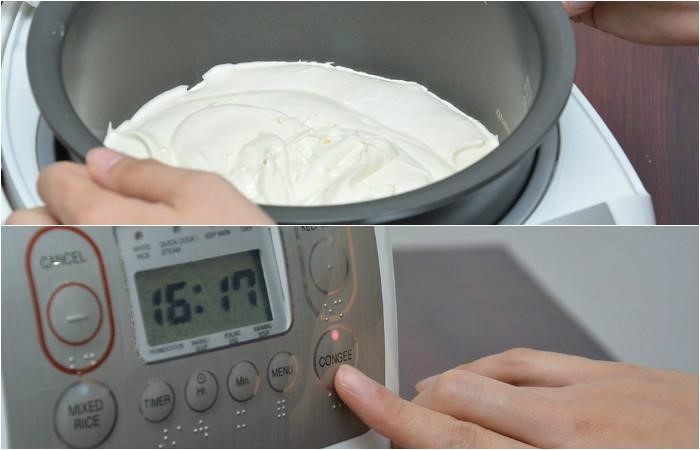 Cách làm bánh bằng nồi cơm điện đơn giản tại nhà 4 Chu trình nấu bánh bông lan bằng nồi cơm điện (Nguồn: Internet)