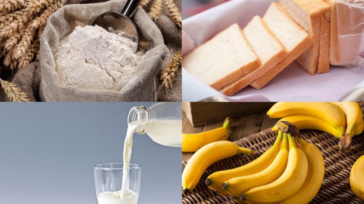 Cách làm bánh chuối nướng bằng nồi cơm điện mềm thơm 1 Nguyên liệu làm bánh chuối nướng bằng nồi cơm điện (Nguồn: Internet)