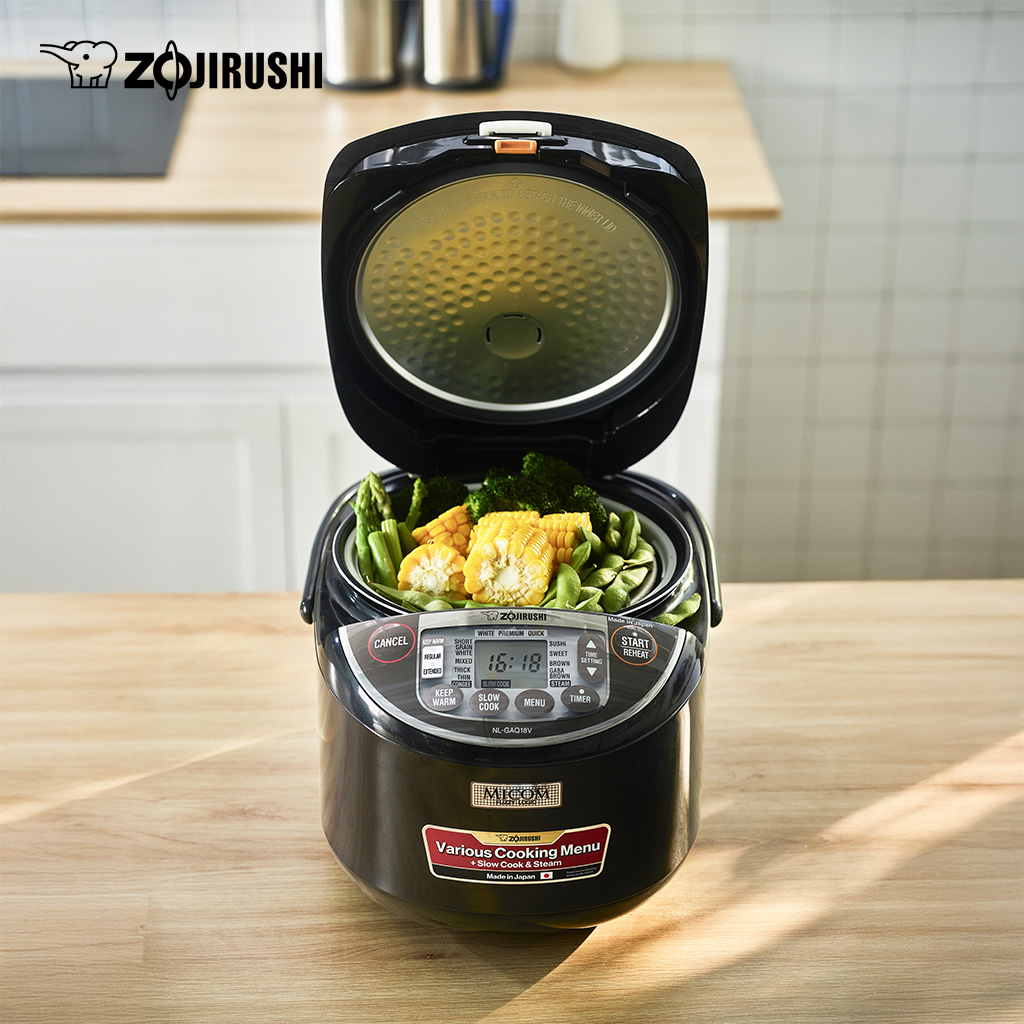 Hấp rau củ với nồi cơm điện Zojirushi Nhật Bản