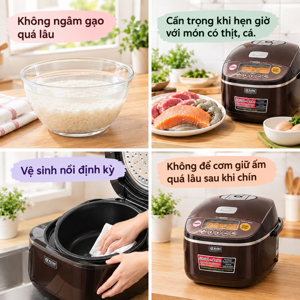 4 lưu ý khi hẹn giờ nấu cơm tự động (Nguồn: Internet)