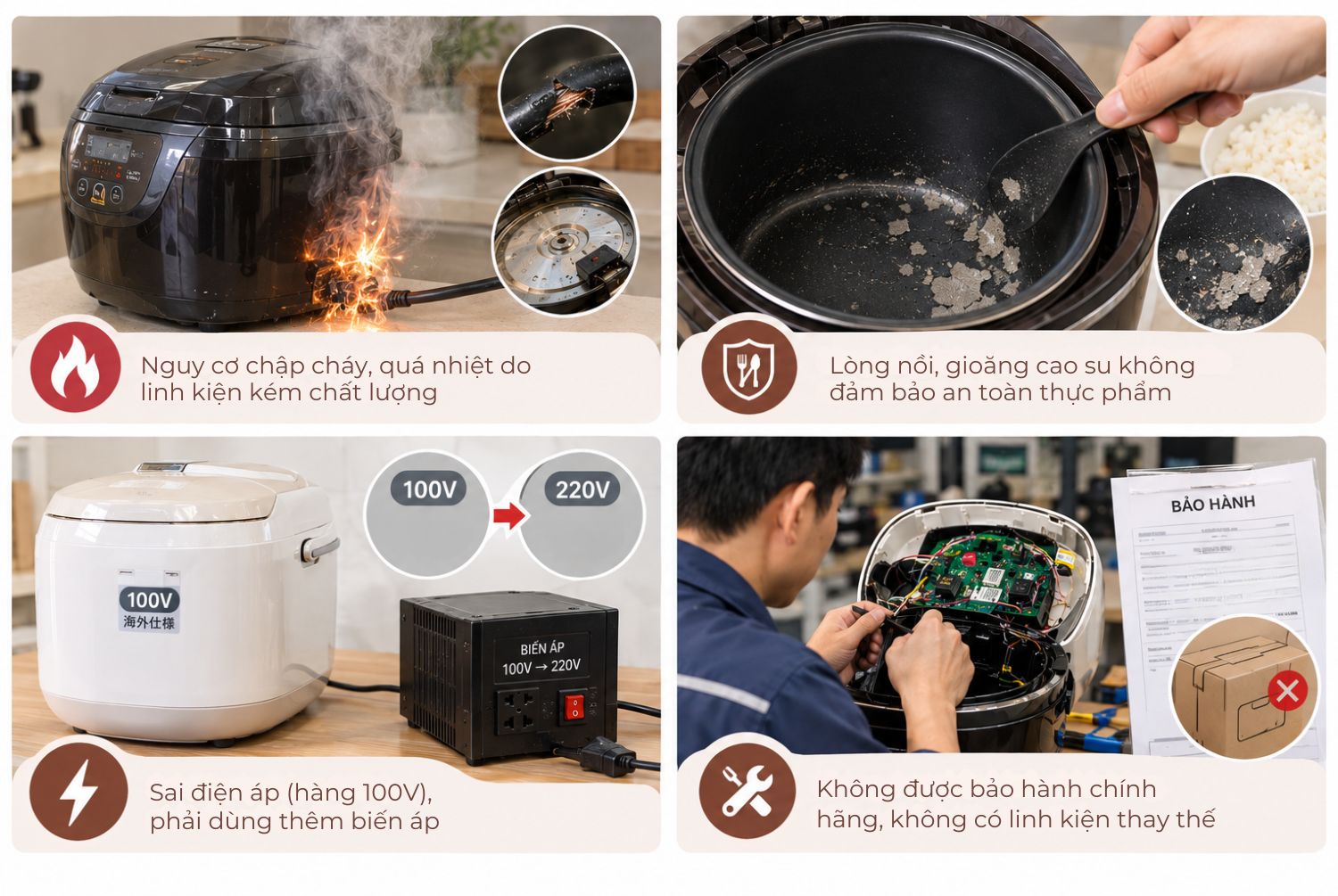 Nên mua nồi cơm điện ở đâu? 10 địa chỉ uy tín tại TP.HCM 1 4 nguy cơ bạn có thể gặp phải nếu mua nồi ở sai chỗ (Nguồn: Internet)