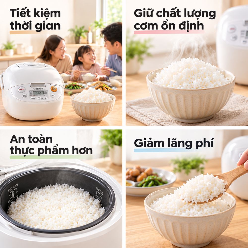 7 mẫu nồi cơm điện giữ nhiệt tốt, không lo tốn điện 1 4 ưu điểm của nồi cơm giữ nhiệt (Nguồn: Internet)