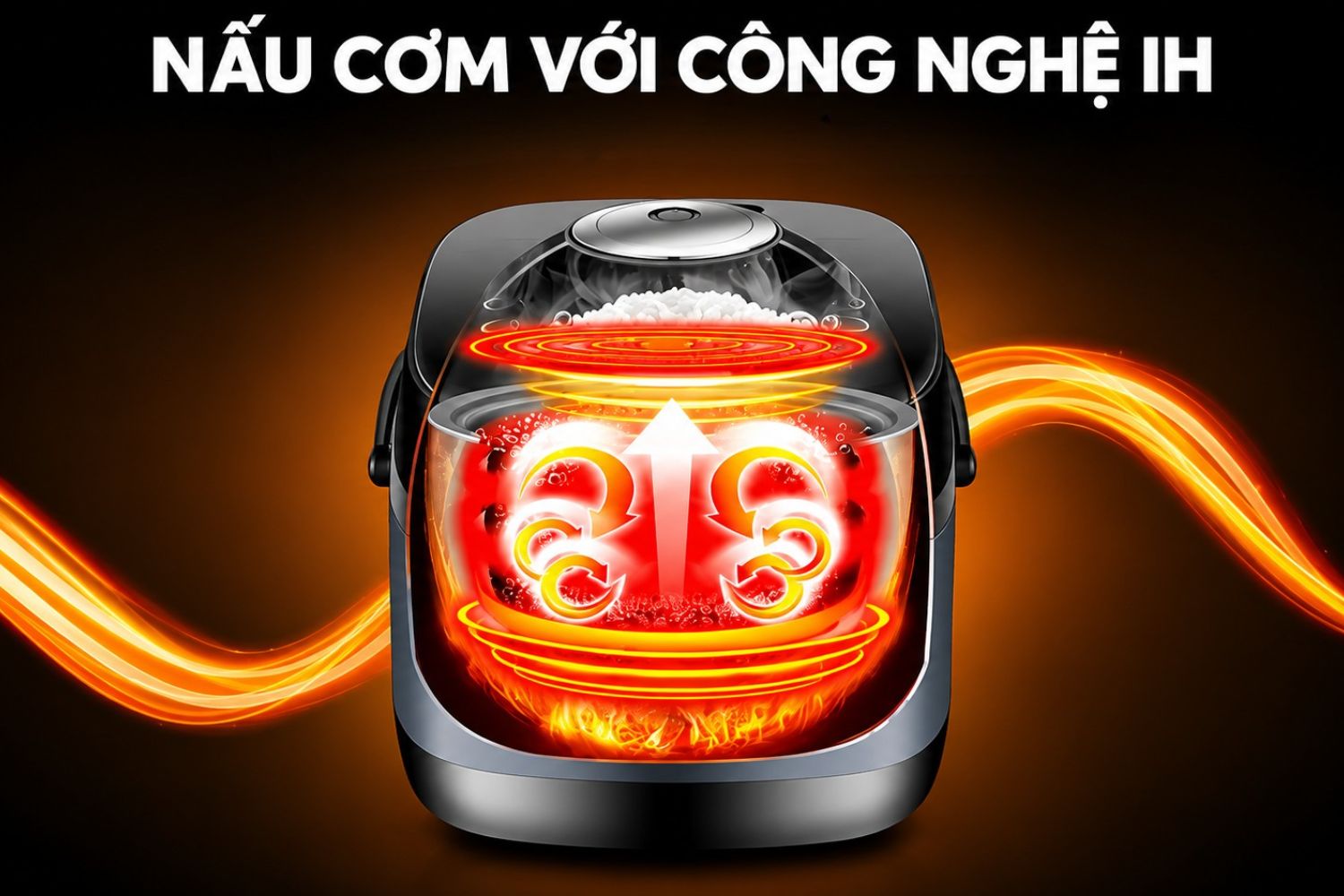 Áp suất kết hợp công nghệ cao tần IH cảm ứng từ để làm nóng lòng nồi từ nhiều phía (Nguồn: Internet)