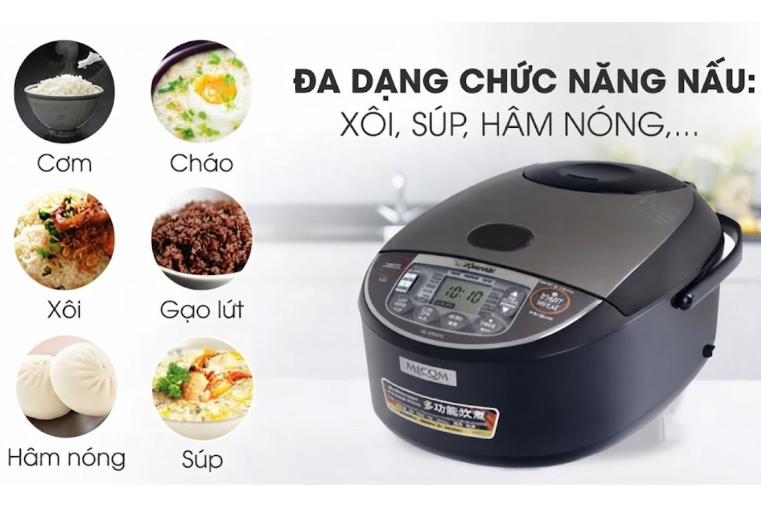 Cách chọn nồi cơm điện cho 2 người và 11 mẫu đáng cân nhắc 3 Nồi cơm điện đa năng với nhiều chức năng nấu tiện lợi (Nguồn: Internet)