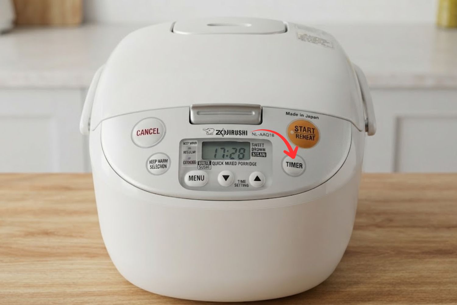 Nút Timer trên bảng điều khiển có chức năng hẹn giờ nấu cơm (Nguồn: Internet)