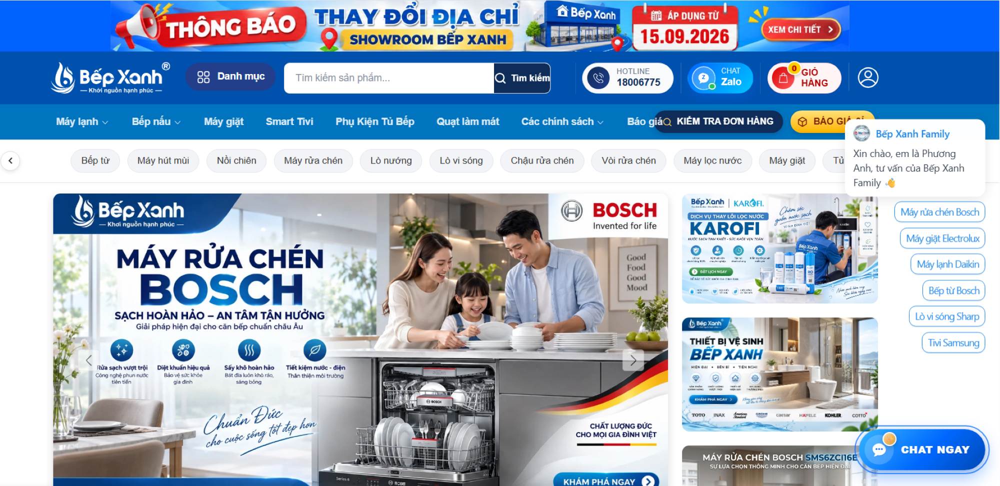 Nên mua nồi cơm điện ở đâu? 10 địa chỉ uy tín tại TP.HCM 24 Trang chủ chính thức của Bếp Xanh - Kitchen & Home Appliances (Nguồn: Internet)