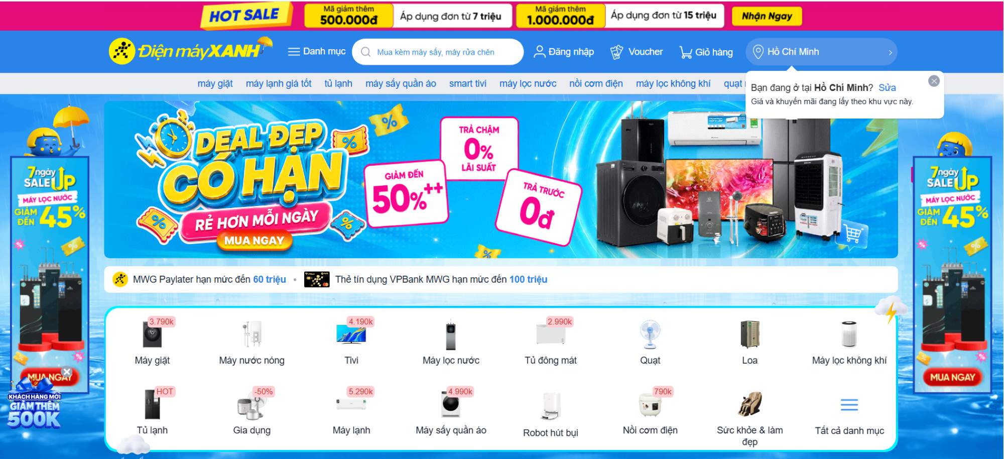 Nên mua nồi cơm điện ở đâu? 10 địa chỉ uy tín tại TP.HCM 18 Trang chủ chính thức của Điện máy xanh (Nguồn: Internet)