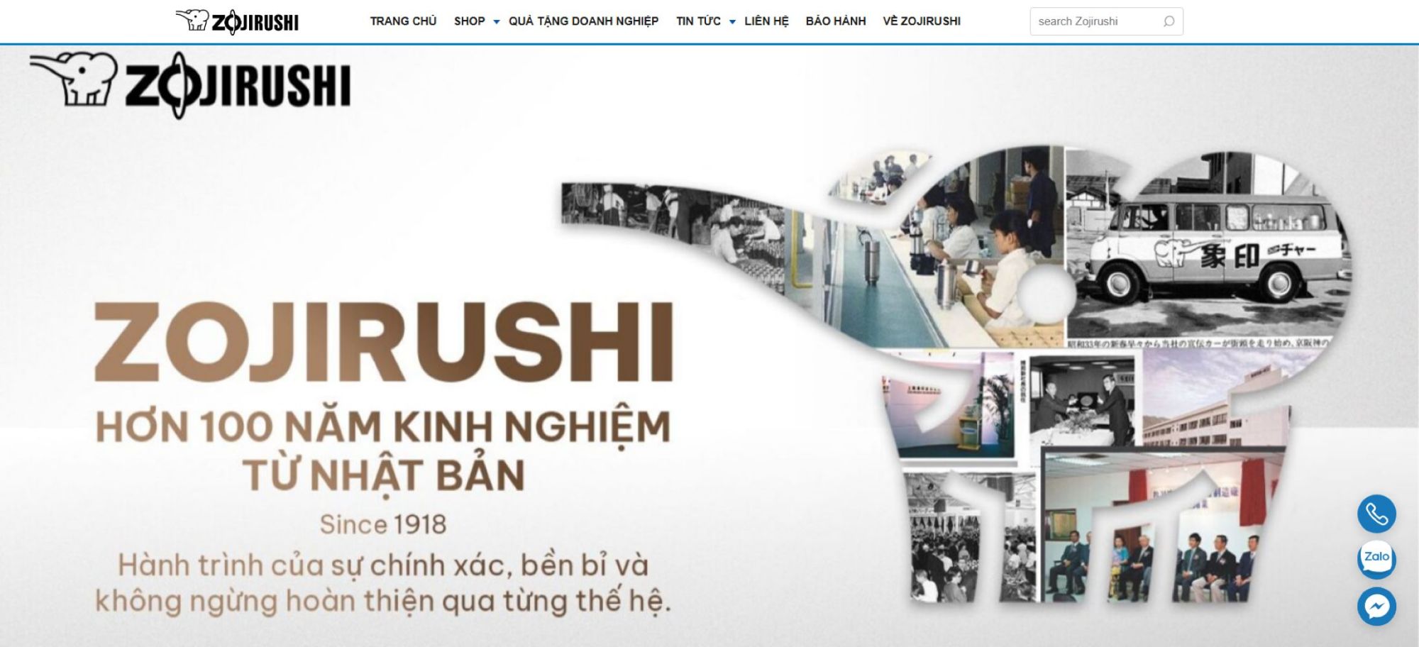 Nên mua nồi cơm điện ở đâu? 10 địa chỉ uy tín tại TP.HCM 3 Trang chủ chính thức của Zojirushi Việt Nam (Nguồn: Internet)